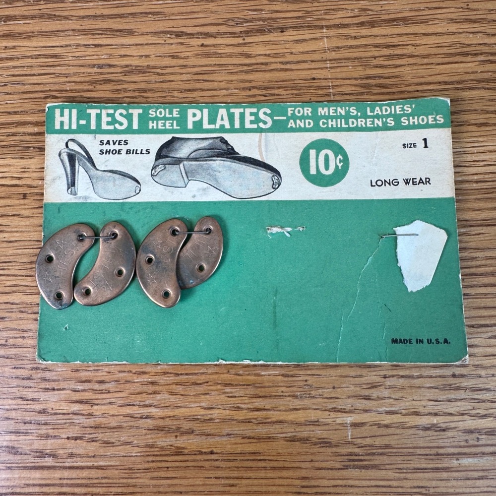 Vintage‎ Hi-Test Sole Heel Plates Size 1 Copper Tone Shoe Repair Hardware